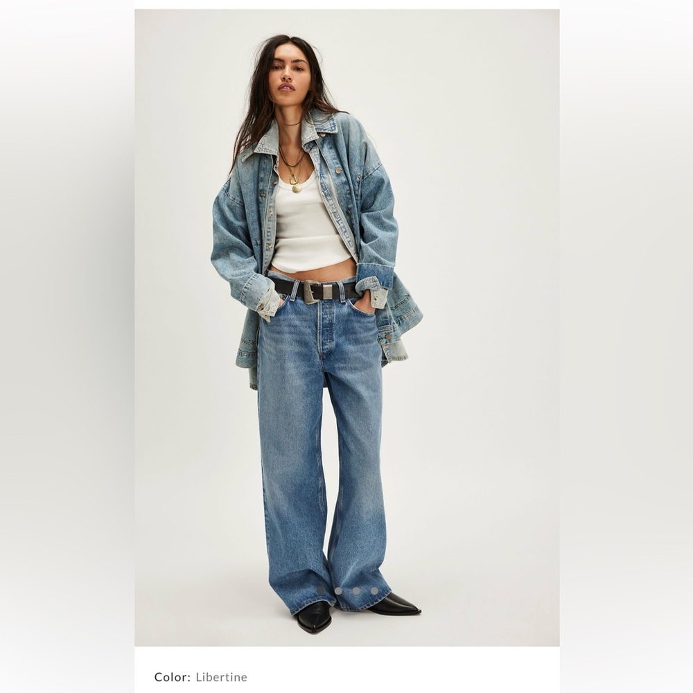 Agolde Libertine Light Blue Wide Leg Jeans